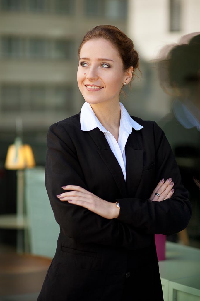 Fashion shooting Business Look dunkel